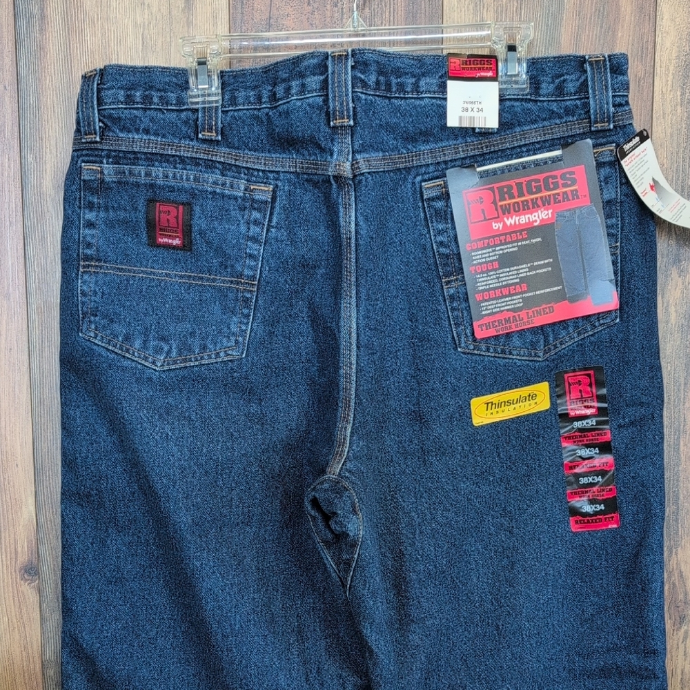 Wrangler Riggs Workwear Dura Shield Thermal Lined Work Horse Jeans 38x34    216J